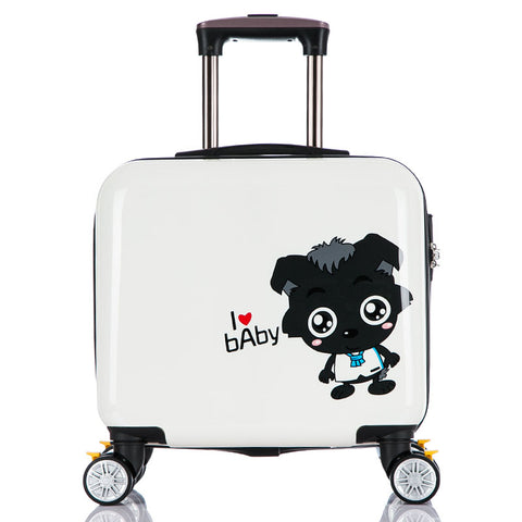 Little Grey Universal Wheels Trolley Luggage Pc16 Child Cartoon Luggage Bag Travel Bag Waterproof