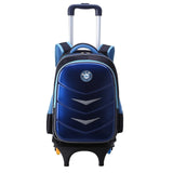 Children Trolley School Backpack Fashion Cartoon Wheeled School Bag  For Girls Boys Detachable