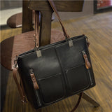 Retro Pu Leather Women Shoulder Bag Female Causal Totes For Daily Shopping Handbag