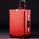 Retro Rolling Luggage Bag Brand Full Metal Travel Suitcase Original Women Trolley Luggage