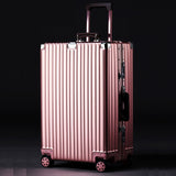 Retro Rolling Luggage Bag Brand Full Metal Travel Suitcase Original Women Trolley Luggage