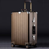 Retro Rolling Luggage Bag Brand Full Metal Travel Suitcase Original Women Trolley Luggage
