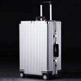 Retro Rolling Luggage Bag Brand Full Metal Travel Suitcase Original Women Trolley Luggage