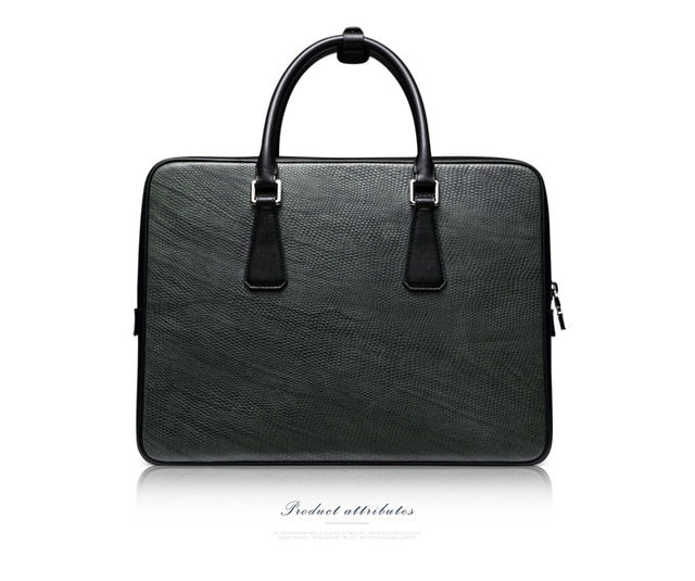 Bvp Brand High Quality Genuine Leather Men Portable Briefcase 14 Inch Laptop Messenger Bag Business