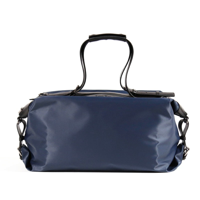 Large Capacity Businessmen Briefcases Soft & Light Nylon With Genuine Leather Travel Duffle Black