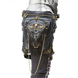 Fashion Gothic Steampunk Skull Retro Rock Bag Men Women Waist Bag Shoulder Bag Phone Case Holder