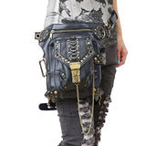 Fashion Gothic Steampunk Skull Retro Rock Bag Men Women Waist Bag Shoulder Bag Phone Case Holder