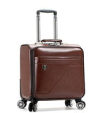 Men Business Travel Luggage Bag Pu Spinner Suitcase Travel Rolling Luggage Bags On Wheels Carry