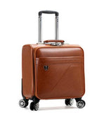 Men Business Travel Luggage Bag Pu Spinner Suitcase Travel Rolling Luggage Bags On Wheels Carry