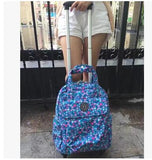 Women Travel Trolley Bags Woman Travel Luggage Trolley Backpacks Bags With Wheels Oxford Rolling