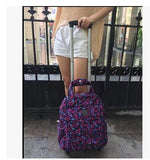 Women Travel Trolley Bags Woman Travel Luggage Trolley Backpacks Bags With Wheels Oxford Rolling