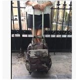 Women Travel Trolley Bags Woman Travel Luggage Trolley Backpacks Bags With Wheels Oxford Rolling