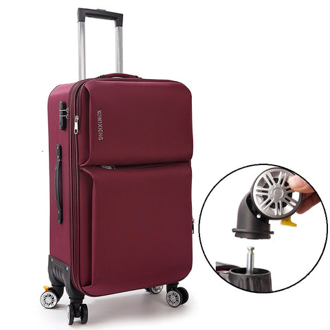 Universal Wheels Trolley Luggage Canvas Travel Bag Small Soft The Box20 22 24 26 Canvas Bags,Braked