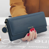 New Fashion Women Wallets Long Style Multi-Functional Wallet Purse Fresh Pu Leather Female Clutch