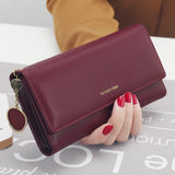 New Fashion Women Wallets Long Style Multi-Functional Wallet Purse Fresh Pu Leather Female Clutch