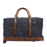 Canvas Leather Men Travel Carry On Luggage Bags Men Duffel Bag Travel Tote Large Capacity Weekend
