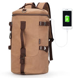 Muzee High Capacity Travel Bag Cylinder Packbage Multifunction Rusksack Male Fashion Backpack