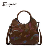Esufeir Bags For Women 2018 Luxury Brand Genuine Leather Women Handbag Vintage National Wind