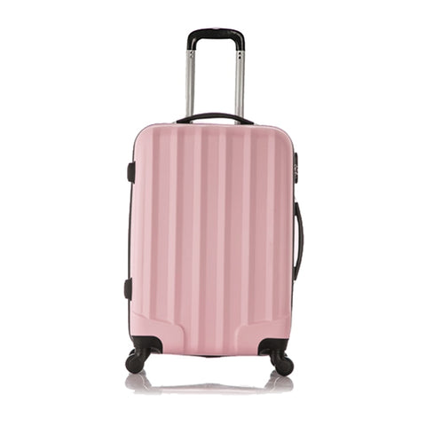 Fggs Set Of 1 Piece Travel Luggage 4 Wheels Trolleys Suitcase Bag Hard Shell Color Pink