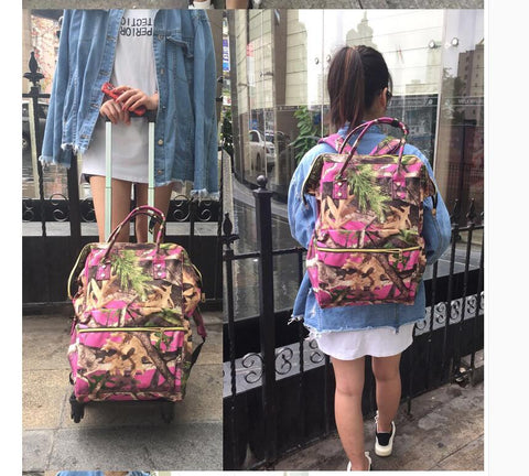 Wheeled Backpack Bag For Women Travel Luggage Trolley Backpacks Bags On Wheels Rolling Luggage