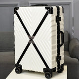 Retro Travel Trolley Luggage With X Belt Aluminum Frame Alloy Business Rolling Luggage Airplane