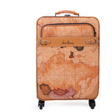 Wholesale!16 18 20 22 24" High Quality World Map Pu Leather Travel Luggage Suitcase On Universal