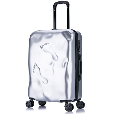 Vintage Rolling Luggage Suitcase Bag,Pc Travel Trolley Case With Footprints,Fashion Wheel