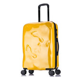 Vintage Rolling Luggage Suitcase Bag,Pc Travel Trolley Case With Footprints,Fashion Wheel