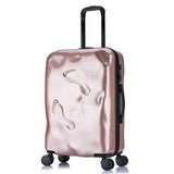 Vintage Rolling Luggage Suitcase Bag,Pc Travel Trolley Case With Footprints,Fashion Wheel