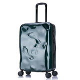 Vintage Rolling Luggage Suitcase Bag,Pc Travel Trolley Case With Footprints,Fashion Wheel