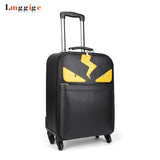 Women Rolling Luggage Suitcase Travel Bag ,Trolley Case With Wheel,Pu Leather Commercial Soft Shell