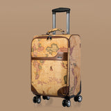 Wholesale!20" 24"Retro Vintage Pu Leather Travel Luggage Bags On Universal Wheels,Male And Female