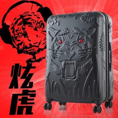 Travel Tale Fashion 3D  Tiger 20/24/29 Inch Size Abs+Pc Rolling Luggage Spinner Brand Travel