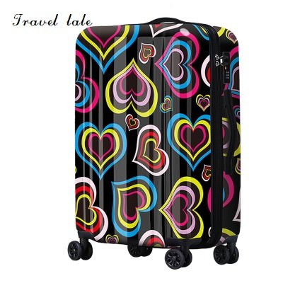 Travel Tale Colorful Graffiti Fashion 20/24/28 Inches Pc High Quality Rolling Luggage Spinner Brand