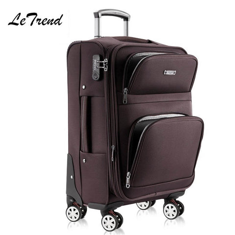 Letrend Women Rolling Luggage Spinner Wheel Suitcase Oxford Women'S Bags Travel Bags 20 Inch