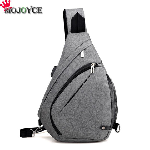 Mojoyce Men'S Chest Pack Men&Female Usb Charging Waterproof Shoulder Crossbody Bag Water