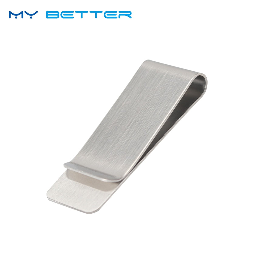 1Pc High Quality Stainless Steel Metal Money Clip Fashion Simple Silver Dollar Cash Clamp Holder