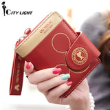 Women Small Wallet Cartoon Mickey Cute Coin Purse Hasp Card Holder Womens Wallets And Purses Female