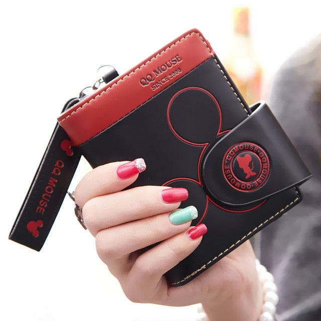 Women Small Wallet Cartoon Mickey Cute Coin Purse Hasp Card Holder Womens Wallets And Purses Female