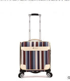 17"Pu Leather Women Travel Luggage Bag Men Trolley Bag Wheeled  Spinner Trolley Suitcase Men