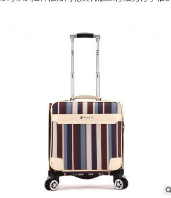 17"Pu Leather Women Travel Luggage Bag Men Trolley Bag Wheeled  Spinner Trolley Suitcase Men
