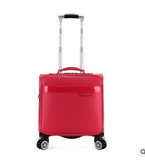 17"Pu Leather Women Travel Luggage Bag Men Trolley Bag Wheeled  Spinner Trolley Suitcase Men
