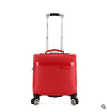 17"Pu Leather Women Travel Luggage Bag Men Trolley Bag Wheeled  Spinner Trolley Suitcase Men