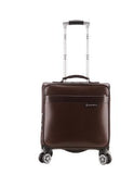 17"Pu Leather Women Travel Luggage Bag Men Trolley Bag Wheeled  Spinner Trolley Suitcase Men