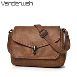 Vanderwah Two Covers Vintage Women Bag 2018 Leather Luxury Handbags Women Bags Designer Female