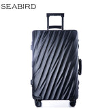 Seabird Aluminum Frame Travel Suitcase With Wheels Tsa Lock Trolley Case Scratch Resistant