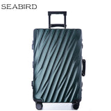 Seabird Aluminum Frame Travel Suitcase With Wheels Tsa Lock Trolley Case Scratch Resistant