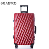 Seabird Aluminum Frame Travel Suitcase With Wheels Tsa Lock Trolley Case Scratch Resistant