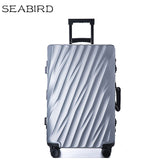 Seabird Aluminum Frame Travel Suitcase With Wheels Tsa Lock Trolley Case Scratch Resistant