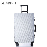 Seabird Aluminum Frame Travel Suitcase With Wheels Tsa Lock Trolley Case Scratch Resistant